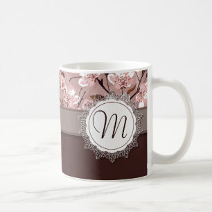 Cherry Blossom met Lace Monogram Koffiemok