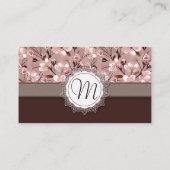 Cherry Blossom met Lace Monogram Visitekaartje (Achterkant)