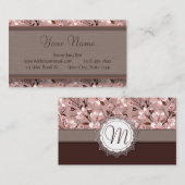Cherry Blossom met Lace Monogram Visitekaartje (Voorkant / Achterkant)