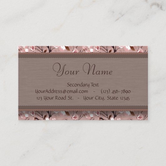 Cherry Blossom met Lace Monogram Visitekaartje (Voorkant)