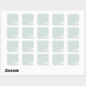 Cherry Blossom met Mint Green Background Vierkante Sticker (Vel)