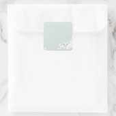 Cherry Blossom met Mint Green Background Vierkante Sticker (Tas)