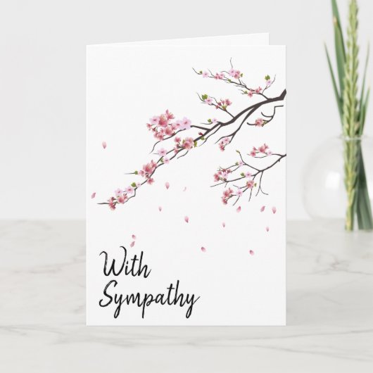 Cherry Blossom "Met sympathie" Kaart (Voorkant)