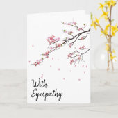 Cherry Blossom "Met sympathie" Kaart (Gele Bloem)
