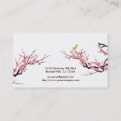 Cherry Blossom met vogels Visitekaartje (Achterkant)
