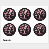 Cherry blossom, minimalisme, roze, Japans Ronde Sticker (Vel)