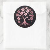 Cherry blossom, minimalisme, roze, Japans Ronde Sticker (Tas)