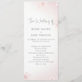 Cherry Blossom Minimalistische Lente Trouwceremoni Programmakaart (Voorkant)