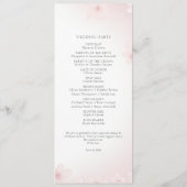 Cherry Blossom Minimalistische Lente Trouwceremoni Programmakaart (Achterkant)