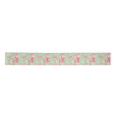 Cherry blossom, mint, jade, trendy, mooi, patroon, satijnen lint (Voorkant)