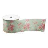 Cherry blossom, mint, jade, trendy, mooi, patroon, satijnen lint (Spoel)