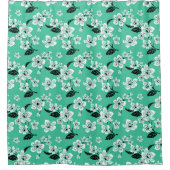 CHERRY BLOSSOM  (MINT) Shower Curtain Douchegordijn (Voorkant)