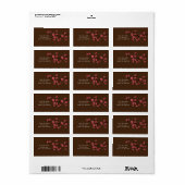 Cherry Blossom Mocha Bruiloft Bruids Retourlabel Etiket (Full Sheet)