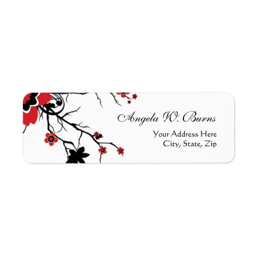 Cherry Blossom Modern Custom Adresetiketten Etiket (Voorkant)