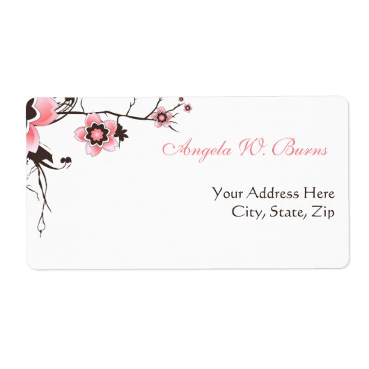 Cherry Blossom Modern Custom Adresetiketten Etiket (Voorkant)