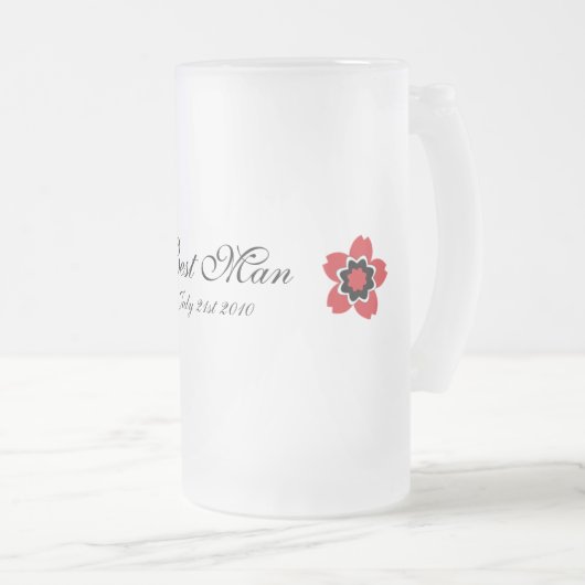 Cherry Blossom Modern Custom Best Man Matglas Bierpul (Voorkant rechts)