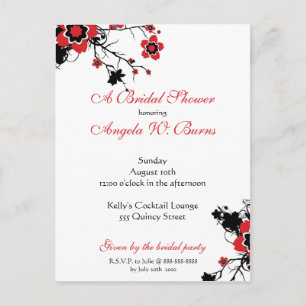 Cherry Blossom Modern Custom Vrijgezellenfeest Uitnodiging Briefkaart