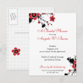 Cherry Blossom Modern Custom Vrijgezellenfeest Uitnodiging Briefkaart (Voorkant / Achterkant)