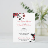 Cherry Blossom Modern Custom Vrijgezellenfeest Uitnodiging Briefkaart (Staand voorkant)