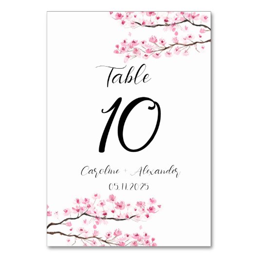 Cherry blossom Modern Oriental Sakura Wedding Kaart (Voorkant)