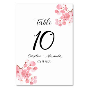 Cherry blossom Modern Oriental Sakura Wedding Tabl Kaart