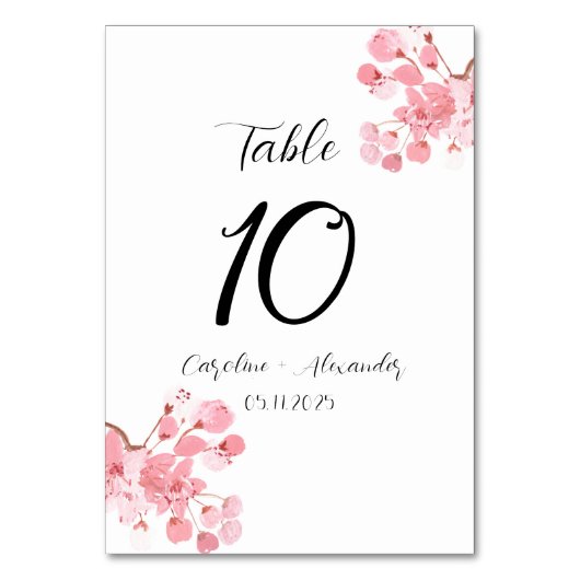 Cherry blossom Modern Oriental Sakura Wedding Tabl Kaart (Voorkant)
