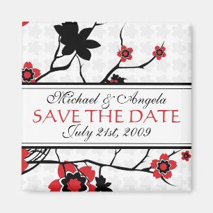 Cherry Blossom Modern Save The Date Magneet