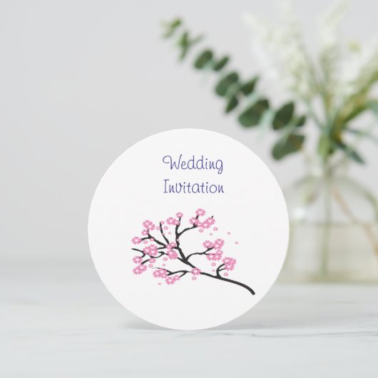 Cherry Blossom Modern Simple Elegant Wedding Ideeë Kaart (Staand voorkant)