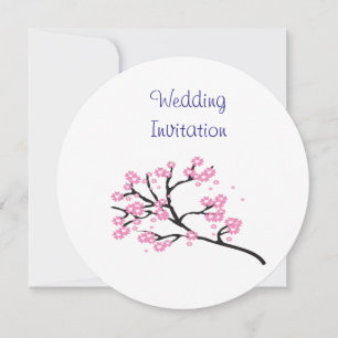 Cherry Blossom Modern Simple Elegant Wedding Ideeë Kaart