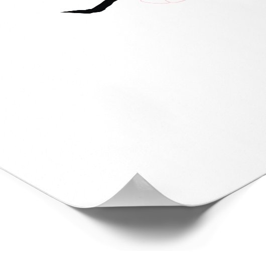 Cherry Blossom Modern Simple Elegant Wedding Ideeë Poster (Hoek)