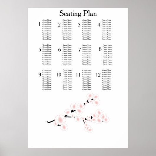 Cherry Blossom Modern Simple Elegant Wedding Ideeë Poster (Voorkant)