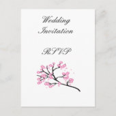 Cherry Blossom Modern Simple Elegant Wedding Ideeë Uitnodiging Briefkaart (Voorkant)