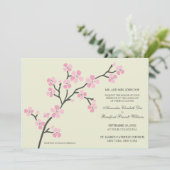Cherry Blossom Modern Wedding Invitation : roze Kaart (Staand voorkant)