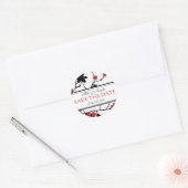 Cherry Blossom Modern Wedding Save the Date Ronde Sticker (Envelop)