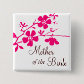 Cherry Blossom Moeder van de Bride Button (Voorkant)