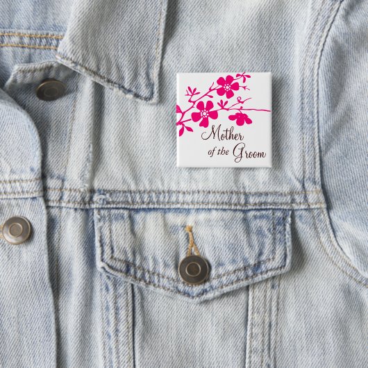 Cherry Blossom Moeder van de Groom Button (In situ)
