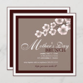 Cherry Blossom Moederdag Brunch Invitation Kaart (Voorkant / Achterkant)