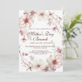Cherry Blossom Moederdag Brunch Uitnodiging (Staand voorkant)