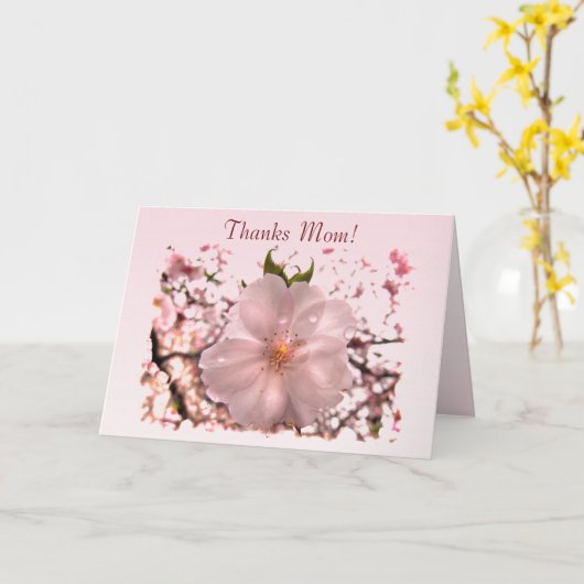 Cherry Blossom Moederdag Kaart (Gele Bloem)
