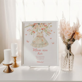 Cherry Blossom Momosa bar Clothesline Baby shower Poster