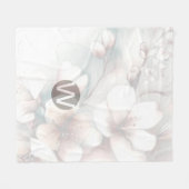 Cherry Blossom Monogram Fleece Deken (Voorkant (Horizontaal))