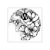 Cherry Blossom Monogram Hout Art Stamp Rubberstempel (Afrduk)