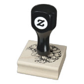 Cherry Blossom Monogram Hout Art Stamp Rubberstempel (Stempel)