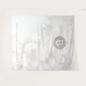 Cherry Blossom Monogram Huwelijk Achtergrond Wandkleed (Voorkant (horizontaal))