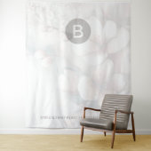 Cherry Blossom Monogram Huwelijk Achtergrond Wandkleed (In situ)