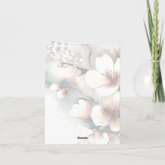 Cherry Blossom Monogram Notitiekaarten (Achterkant)