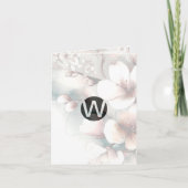 Cherry Blossom Monogram Notitiekaarten (Voorkant)