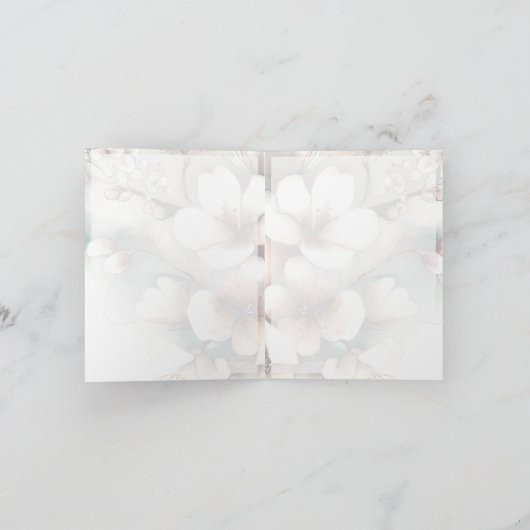 Cherry Blossom Monogram Notitiekaarten (Binnen)