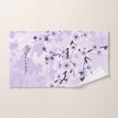 Cherry Blossom Monogram Paarse Floral Bad Handdoek (Handdoek)