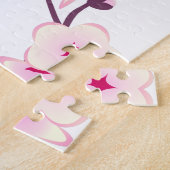 Cherry Blossom Monogram Pink White Legpuzzel (Zijkant)